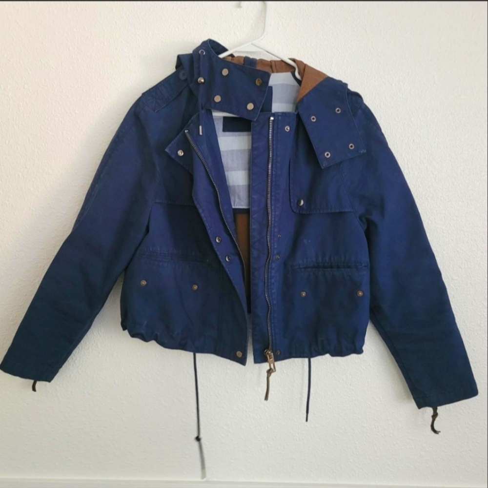 Zara Navy Blue Cropped Jacket